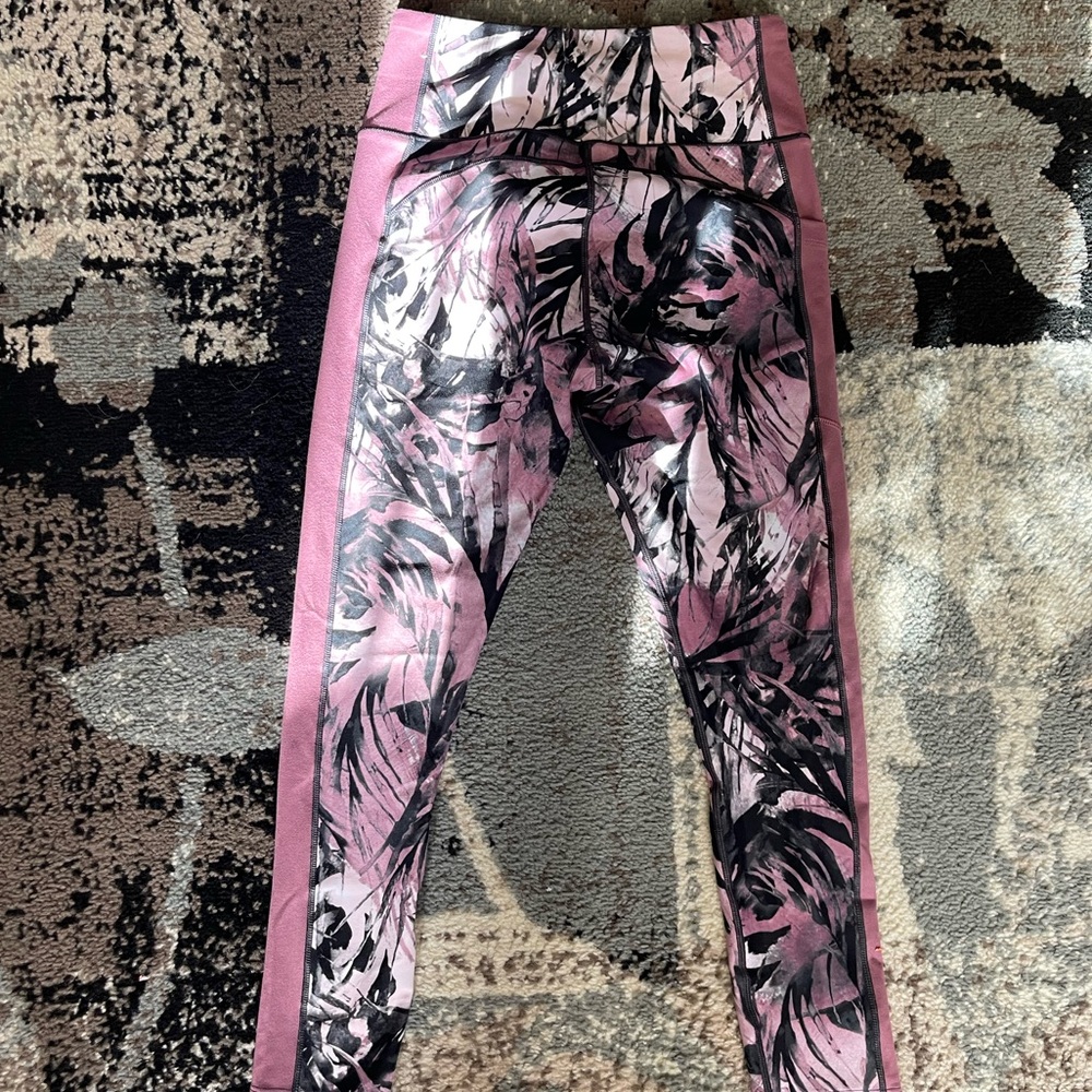 BCG: (SMALL) Pink Floral Compression Athletic Leggings